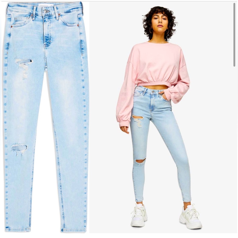 TOPSHOP Jamie Brooklyn Rip Hugh Waist Skinny Jeans size 25